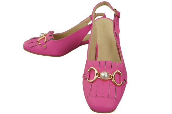 Dámská obuv Fuchsiové sandály zdobené třásněmi Přírodní kůže 208 ElitaBut