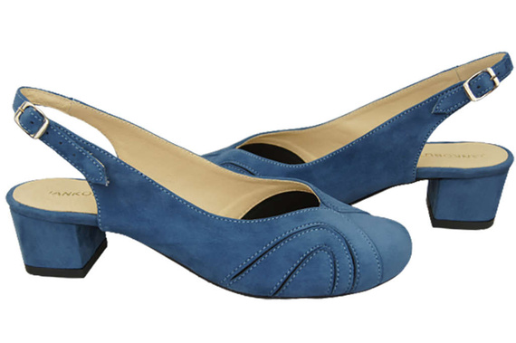 Dámská obuv Přírodní semišové sandály Modrá 842 Z ElitaBut
