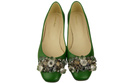 Dámské zelené lodičky s krystaly z přírodní kůže 216 ElitaBut