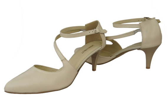 Dámská obuv Sandály Nízký Stiletto Přírodní kůže Béžová 990 ElitaBut