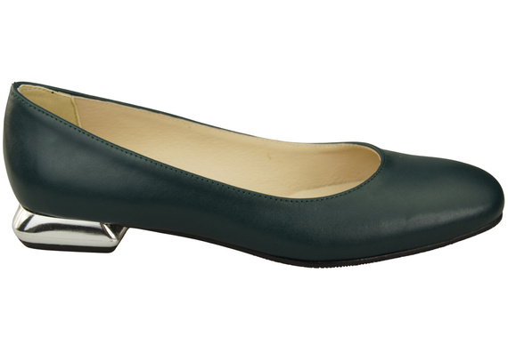 Ploché dámské boty Malachite lodičky Ozdobný podpatek Přírodní kůže 209 ElitaBut