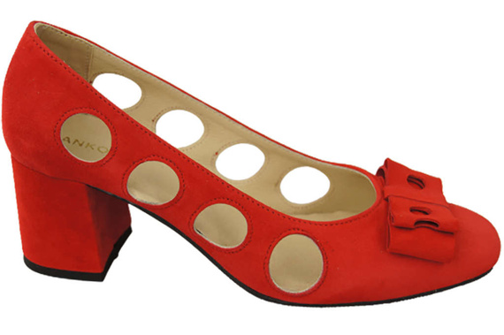 Dámská obuv Červené semišové kožené lodičky 182 ElitaBut