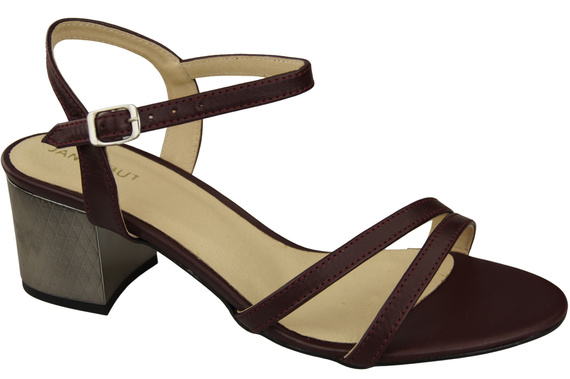 Dámská obuv Maroon Natural Leather 197 Smyslně odhalující sandály na nohy ElitaBut