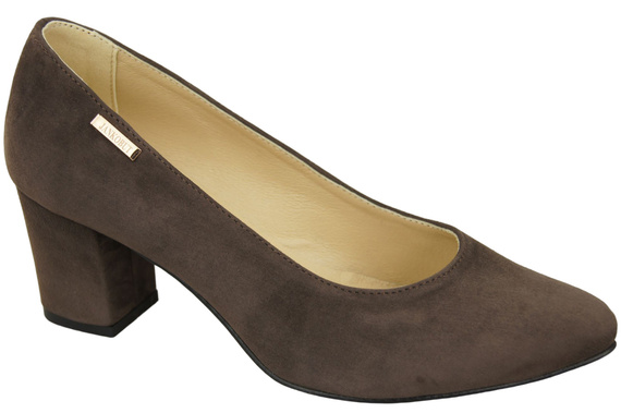 Dámská obuv Chocolate Natural Leather Suede pumps 106 ElitaBut