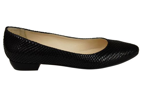 Dámská obuv Dámské kožené lodičky s motivem šupin Černá 928 ElitaBut