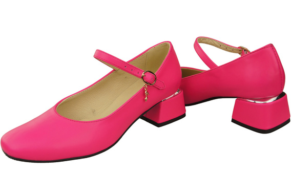 Dámské lodičky s páskem Neon pink Přírodní kůže 202 ElitaBut