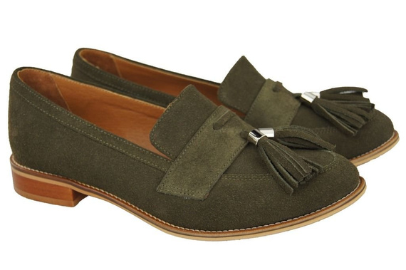 Dámská obuv Mokassins Natural Leather Velour Bottle 134 ElitaBut