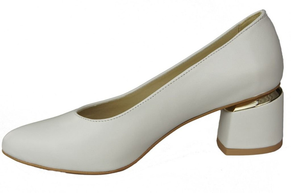Dámská obuv White Natural Leather pumps 143 ElitaBut
