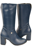 Obuv Dámské boty námořnická modrá do půli nohy přírodní kůže 189 ElitaBut