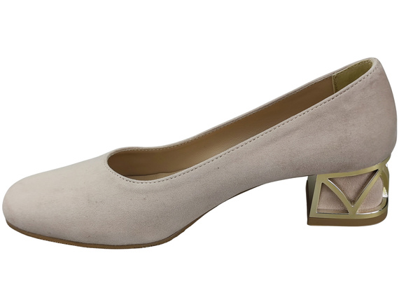 Pohodlné dámské boty Pudrově růžová lodičky s ozdobným podpatkem Přírodní semišová kůže 219 Od ElitaBut