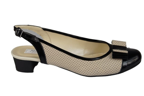 Dámská obuv Přírodní kůže Sandály Černá béžová 776 ElitaBut