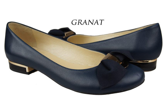 Dámské baleríny z přírodní kůže Navy blue 894 ElitaBut