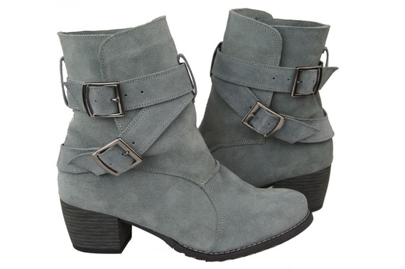 Dámská obuv Natural Leather Velour Boots Ash 119 ElitaBut