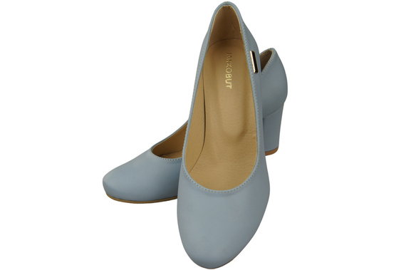 Dámská obuv Classic Pumpknives Light Blue in Natural Leather Almond Nose 201 ElitaBut