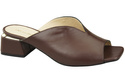 Dámské žabky na podpatku Chocolate Natural Leather 210 ElitaBut