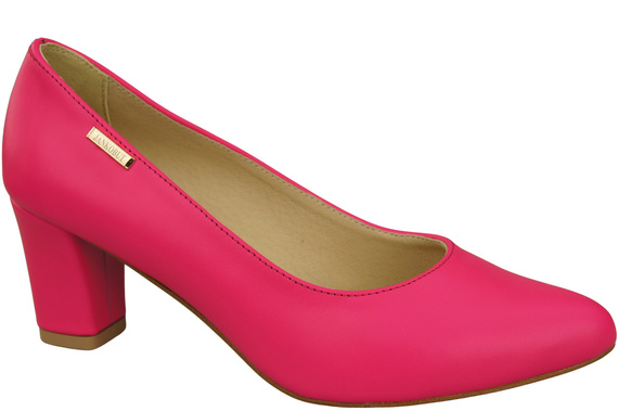 Klasické hladké boty Dámské neonově růžové lodičky z přírodní kůže 213 ElitaBut