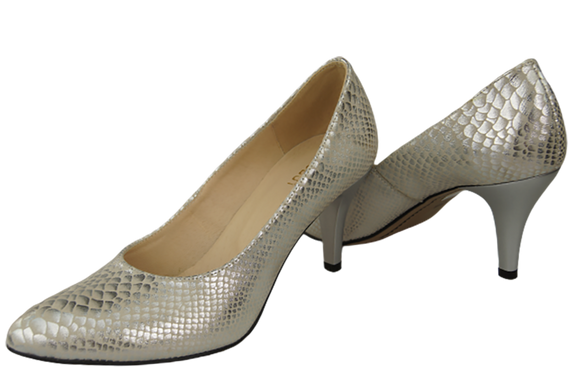 Dámská obuv Stříbrné lodičky Hadí motiv Přírodní kůže 150 ElitaBut