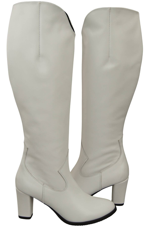 Stylová obuv Dámské bílé boty na podpatku Přírodní kůže 211 ElitaBut