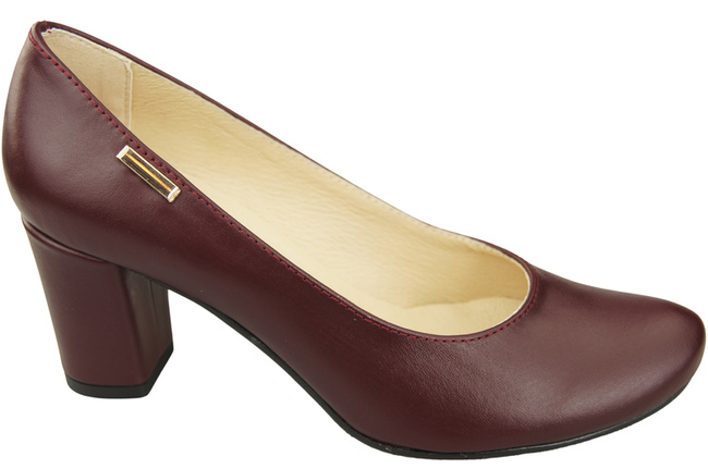 Dámské boty Classic Maroon Natural Leather Almond Nose pumps 201 ElitaBut