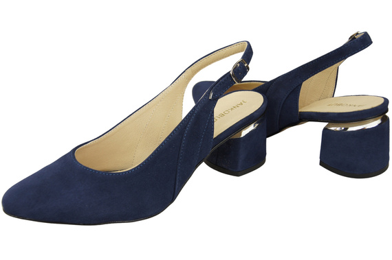 Dámské sandály z přírodní semišové kůže Navy Blue Elegance and Comfort 196 Od ElitaBut