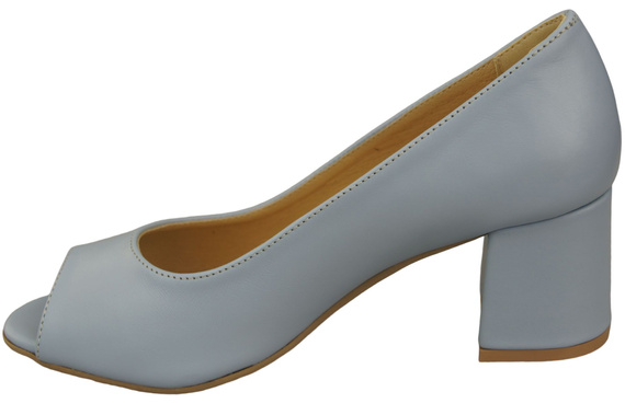 Dámská obuv PEEP TOE pumps Světle modrá přírodní kůže s potaženým podpatkem 192 ElitaBut