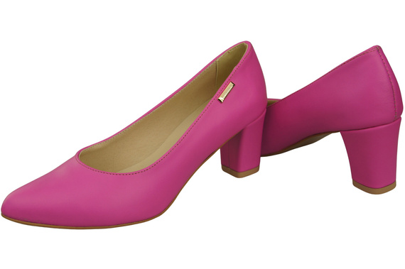 Klasické hladké boty Dámské lodičky z přírodní kůže Fuchsia 213 ElitaBut