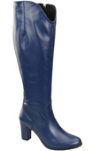 Stylová dámská obuv Navy Blue Stiletto Boots Natural Leather 211 ElitaBut
