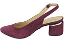 Dámské sandály z přírodní semišové kůže Maroon Elegance and Comfort 196 From ElitaBut