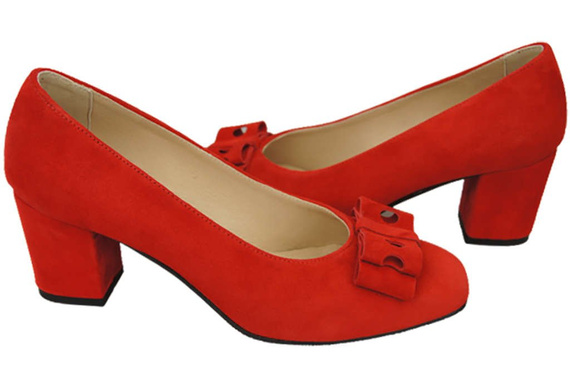 Dámská obuv Červené semišové kožené lodičky 163 ElitaBut