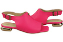 Pohodlné dámské sandály Neon Pink Flat Gold Heel Natural Leather 207 ElitaBut