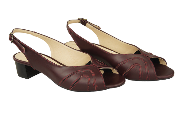 Dámská obuv Přírodní kůže Sandály Maroon 991 ElitaBut