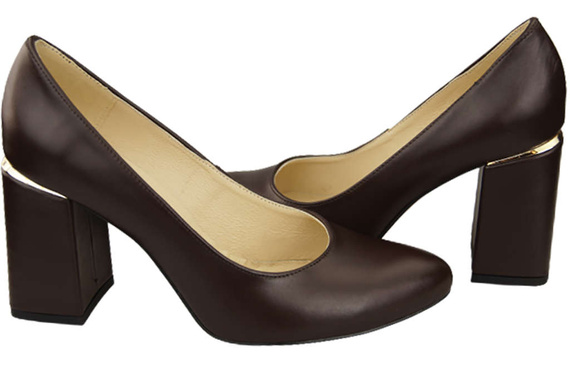 Dámská obuv Chocolate pumps Natural leather 179 ElitaBut