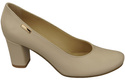 Dámská obuv Classic Beige Natural Leather Almond Nose pumps 201 ElitaBut