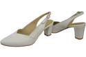 Dámská obuv White Stiletto Sandals Natural Leather 217 ElitaBut