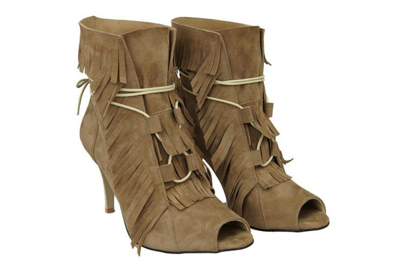 Dámská obuv Dámské lodičky s vysokou špičkou ze semišové kůže Cappuccino 964 ElitaBut