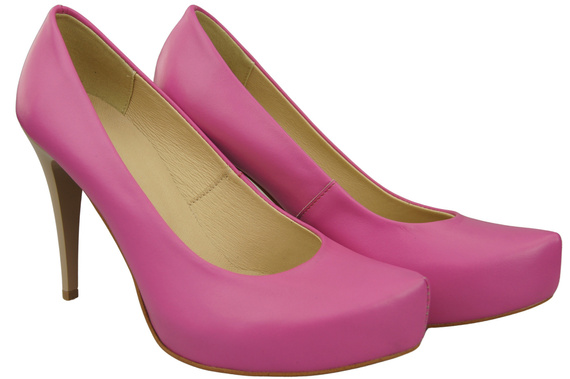 Dámská obuv Fuchsiové lodičky na podpatku Přírodní kůže 205 ElitaBut