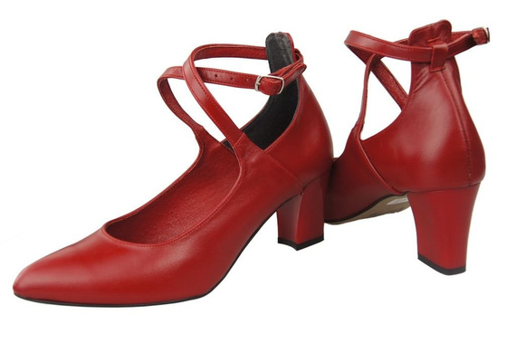 Dámská obuv Dámské lodičky Červená přírodní kůže 118 ElitaBut