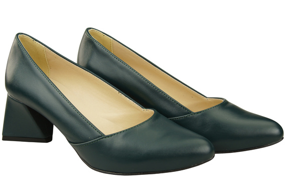 Dámské Lodičky Malachit Pravá Kůže Špičatá Špička Podpatek ElitaBut 221