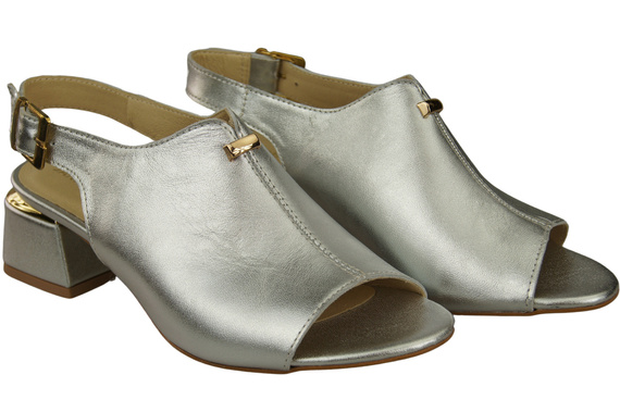 Dámská obuv Sandály Stříbrná zlatá přezka Přírodní kůže 198 ElitaBut