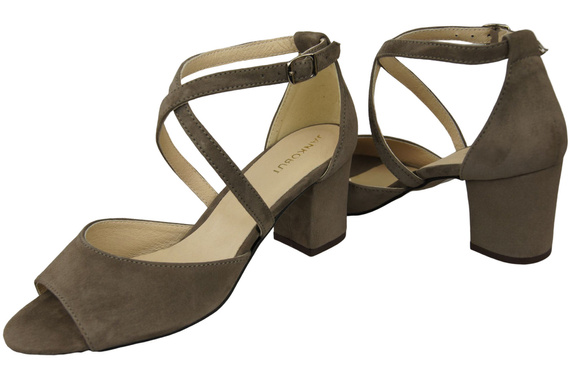 Dámská obuv Sandály Světle hnědá semišová kůže 111 ElitaBut