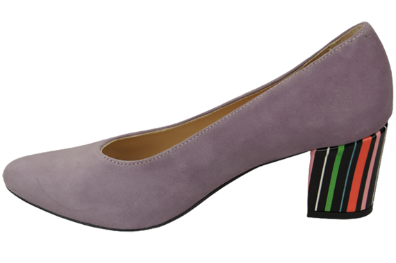 Dámská obuv Lila Natural Suede Leather Decorative Heel 158 With ElitaBut