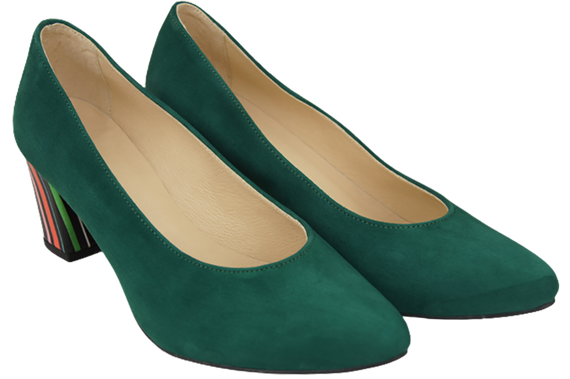 Dámská obuv Malachite Natural Suede Leather Decorative Heel 158 With ElitaBut