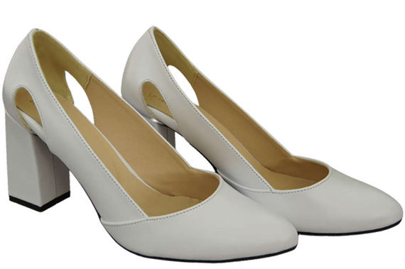 Dámská obuv White Natural Leather pumps 184 ElitaBut