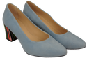 Dámská obuv Blue Suede Natural Leather Decorative Heel 158 With ElitaBut