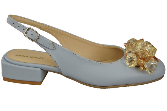 Dámská obuv Sandály Bright Blue s krystaly Přírodní kůže 215 ElitaBut