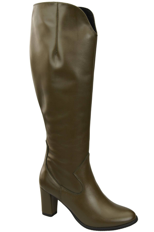 Stylová dámská obuv Olive Stiletto Boots Natural Leather 211 ElitaBut