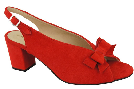 Dámská obuv Červené semišové kožené sandály 148 ElitaBut