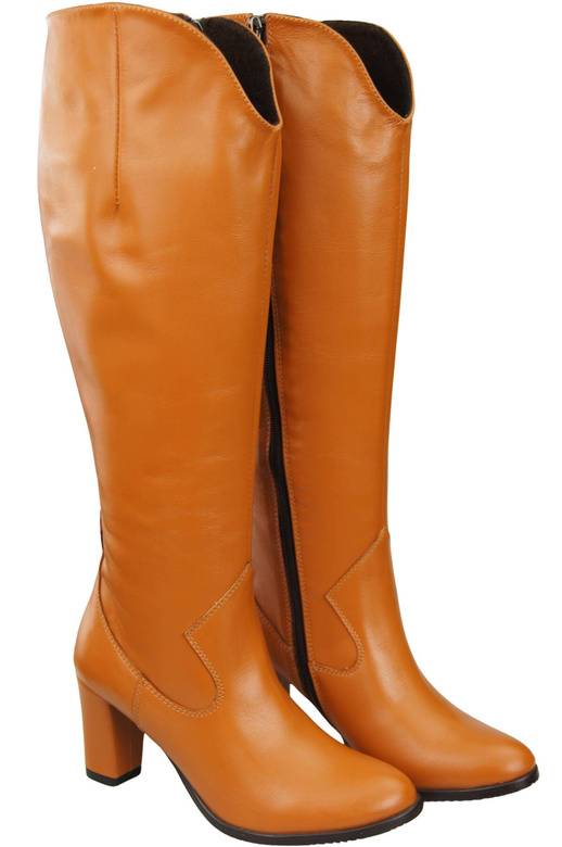 Stylové dámské červené boty na podpatku z přírodní kůže 211 ElitaBut