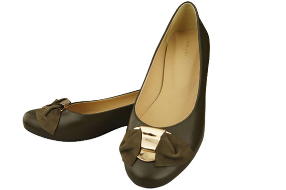 Dámské baletní boty Natural Leather Olive 894 ElitaBut