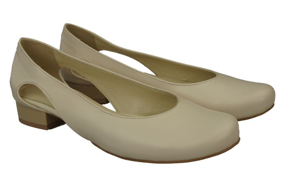 Dámské baletní boty Beige natural leather 103 ElitaBut